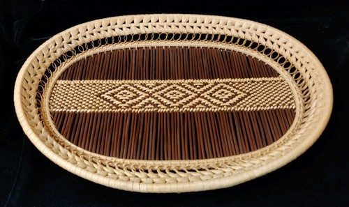 Vtg hand woven wicker boho - hand,